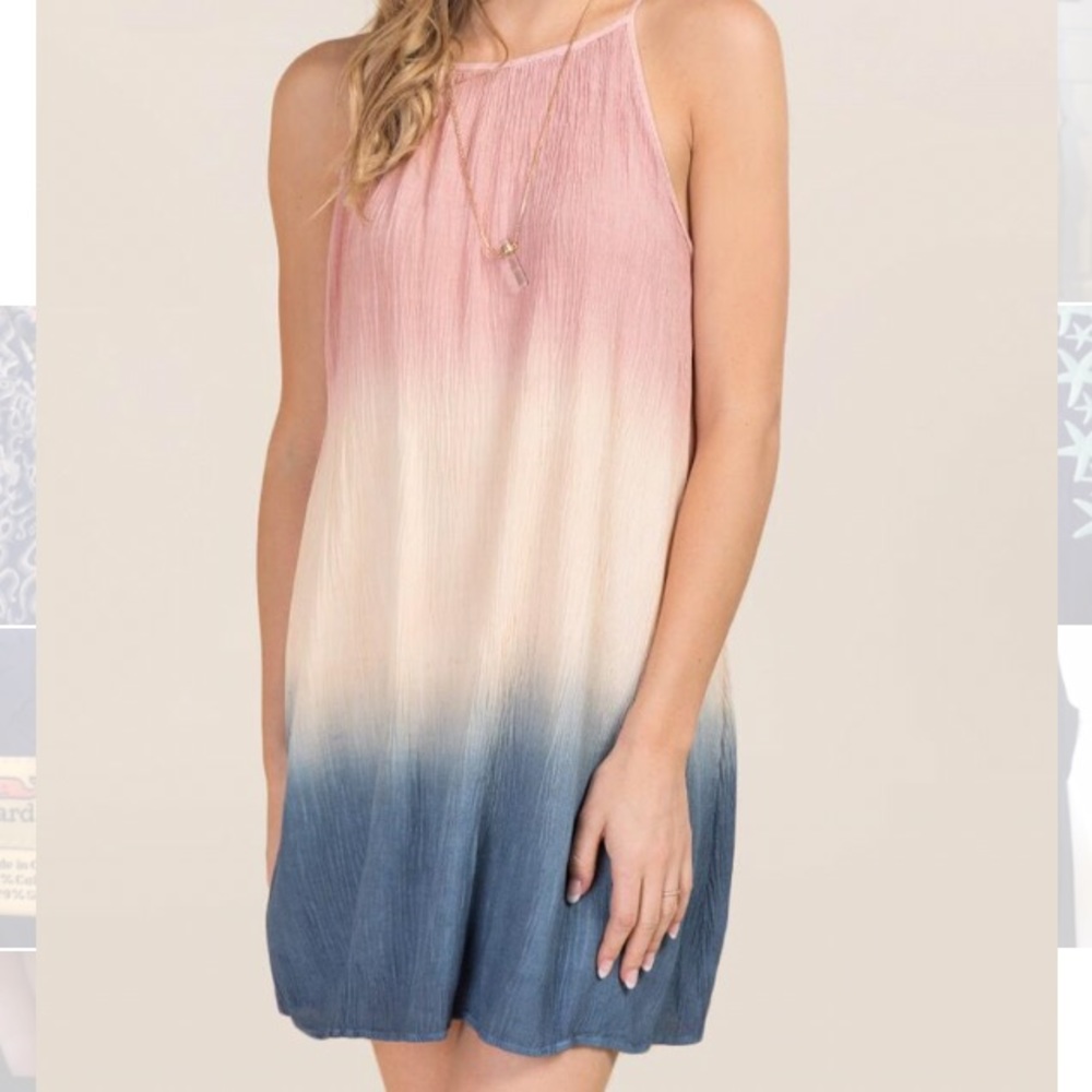 Francesca’s pink tie dye dress NWOT